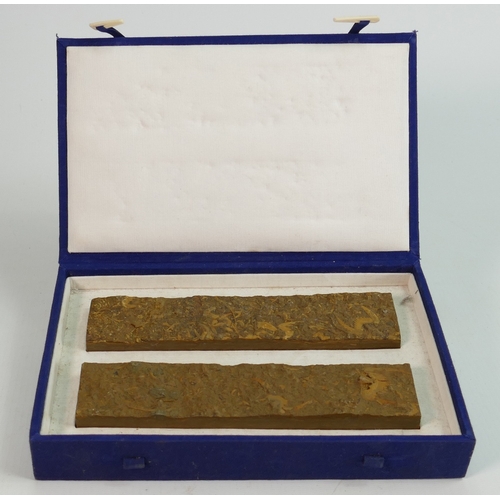 260 - Boxed Pair of Chinese Scroll Weights: