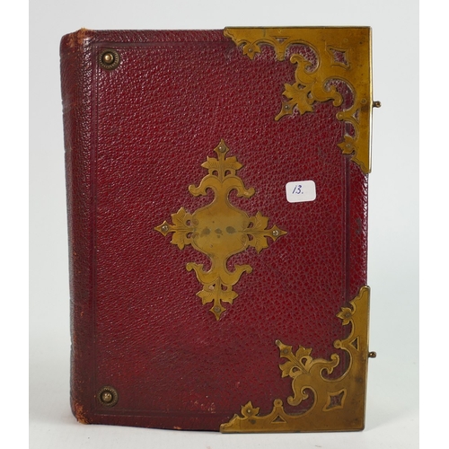 391 - Victorian Red Morrocan Framed Photograph Album With Gilt Metal Fittings: