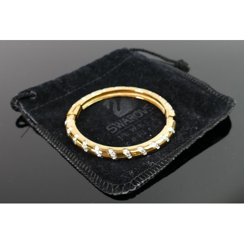 419 - Swarovski gold plated bangle: set with faux diamond style stones.