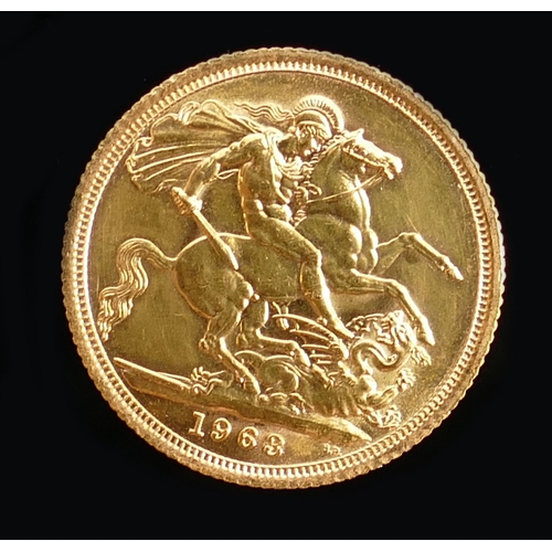 443 - 1963 gold full sovereign: Elizabeth II and St George and the dragon.