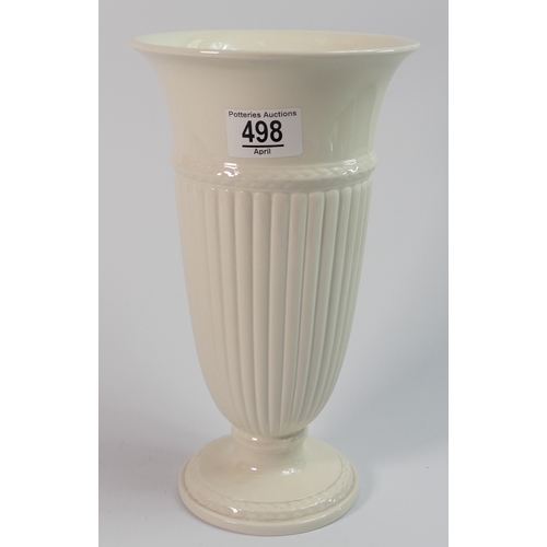 498 - A large Wedgwood creamware ribbed trumpet vase: 27cm high