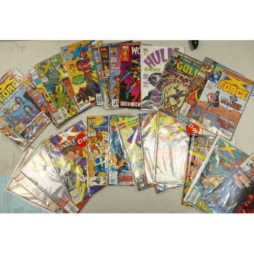 681 - A large collection of modern Marvel comics including: The Amazing Spiderman, X- Factor, Wolverine, V... 