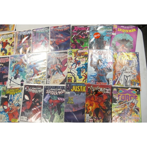 681 - A large collection of modern Marvel comics including: The Amazing Spiderman, X- Factor, Wolverine, V... 