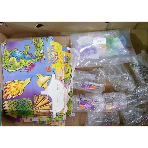 794 - A  collection of  McDonald happy meal kid club toys and boxes to include:  Dragonettes together with... 