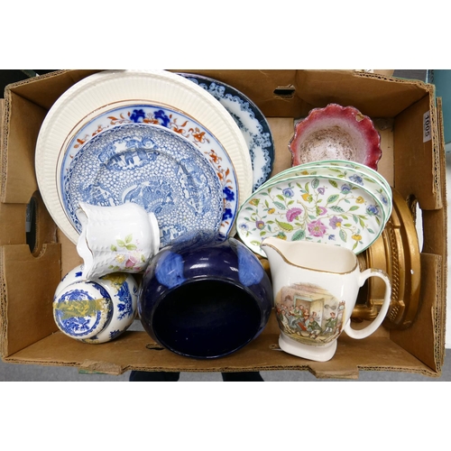 1005 - A mixed collection of items to include: Minton seconds Haddon Hall patterned dishes, Fishing theme w... 