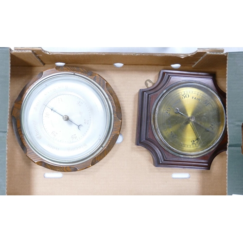 1033 - Two Wall Mounted Barometers: