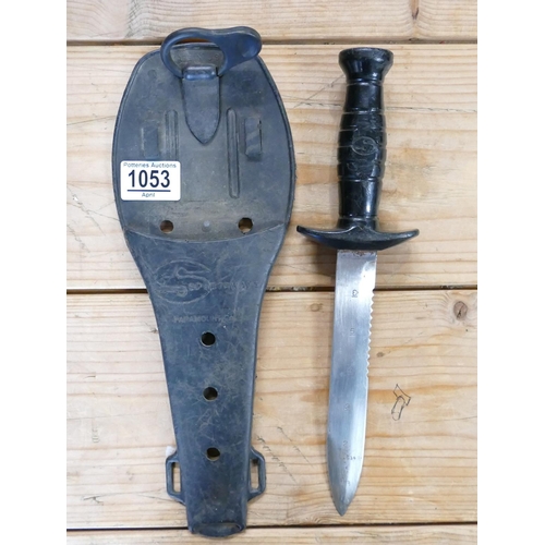 1053 - Divers Knife in Rubber Scabbard: