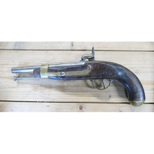 1059 - Early 20th Century French Military Percussion Pistol: