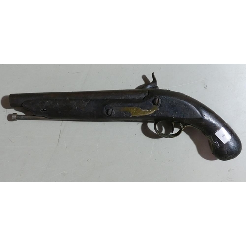 1072 - 18th century Percussion pistol: Possible conversion from flint.