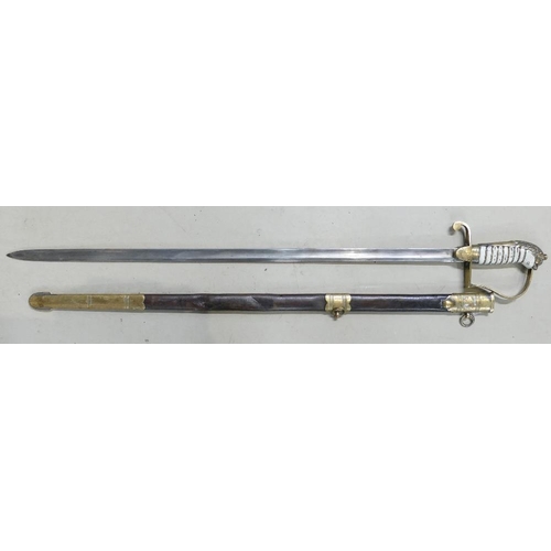 1079 - Early 20th century George V British Naval Officers Fighting sword: