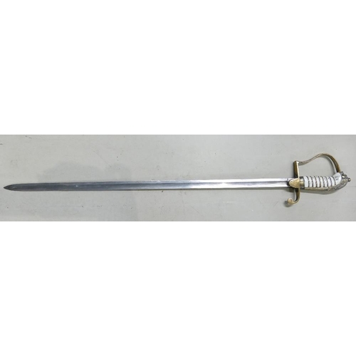 1079 - Early 20th century George V British Naval Officers Fighting sword: