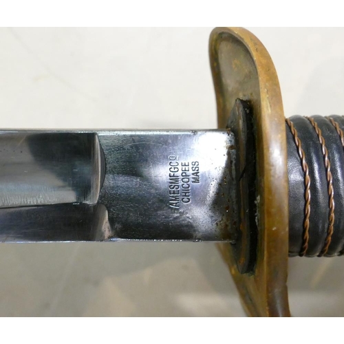 1085 - Good quality copy of American Civil War Sabre: Numerous relevant stamps and makers mark to blade.