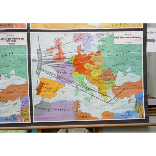 649 - Very Large Wall Hanging Early Continental Roll Map of Europe in 20th Century: