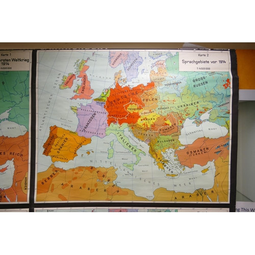 649 - Very Large Wall Hanging Early Continental Roll Map of Europe in 20th Century: