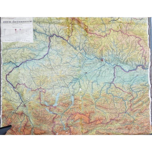 666r - A collection of 6 large wall educational rolling european maps: largest 240cm(6)