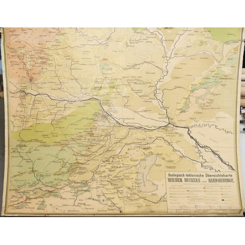 666s - A collection of 6 large wall educational rolling european maps: largest 212cm(6)