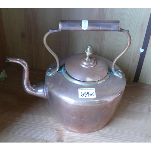 688N - Large Copper Kettle: