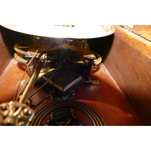 538C - 1920's Continental Oak Cased Wall Clock: