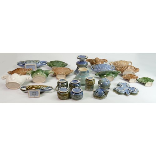 50 - A collection of Wade porcelain small items: Including vases, cruets, bowls, dishes, Irish Wade etc. ... 