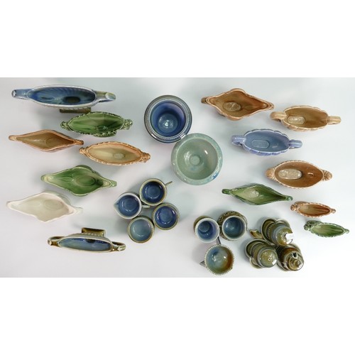 50 - A collection of Wade porcelain small items: Including vases, cruets, bowls, dishes, Irish Wade etc. ... 