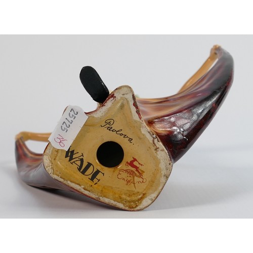 58 - Wade cellulose 1930s figure Pavlova: Orange colourway. (Some paint loss & restoration to neck and le... 