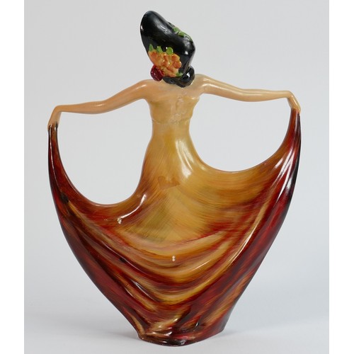 58 - Wade cellulose 1930s figure Pavlova: Orange colourway. (Some paint loss & restoration to neck and le... 