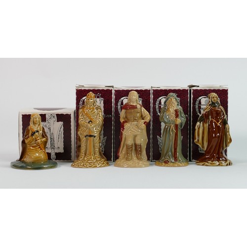 153 - A collection of Wade Camelot figures: Comprising Lady of the Lake, Merlin, Guinevere, Arthur and Lan... 
