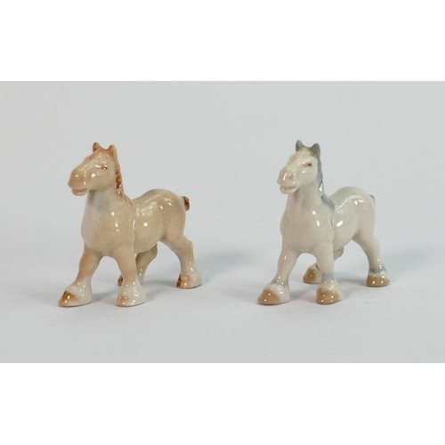 159 - Wade Shire horse Whimsie from set 10: Together with a similar model in a different colourway. (2)