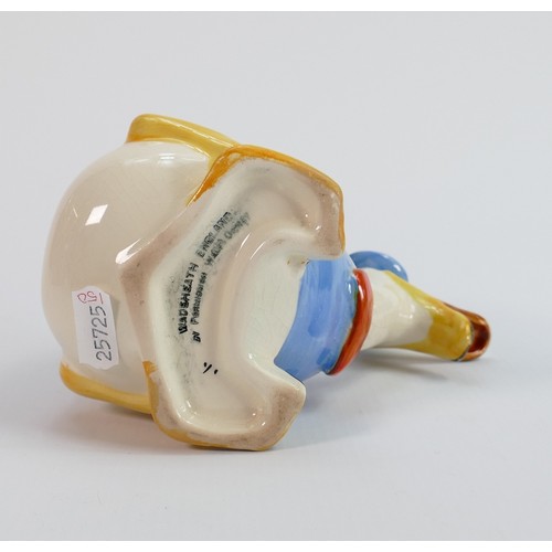 166 - Wadeheath small water jug as Donald Duck: h12.5cm.