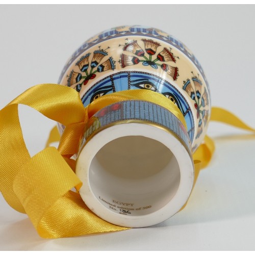 644 - Royal Worcester Hot Air Balloon candle snuffers: Up Up and Away Zodiac and Egypt, both boxed with ce... 