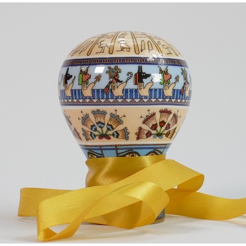 644 - Royal Worcester Hot Air Balloon candle snuffers: Up Up and Away Zodiac and Egypt, both boxed with ce... 