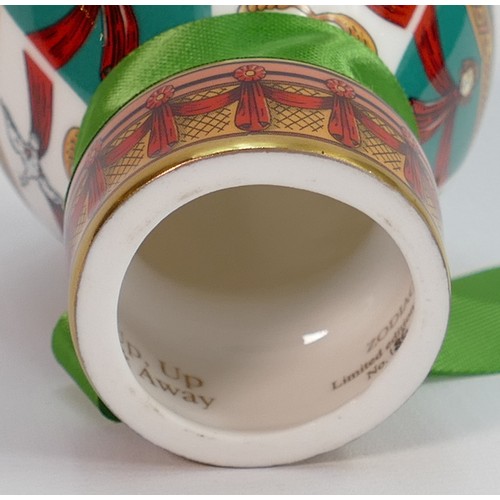 644 - Royal Worcester Hot Air Balloon candle snuffers: Up Up and Away Zodiac and Egypt, both boxed with ce... 