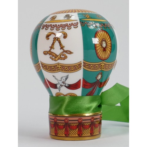 644 - Royal Worcester Hot Air Balloon candle snuffers: Up Up and Away Zodiac and Egypt, both boxed with ce... 