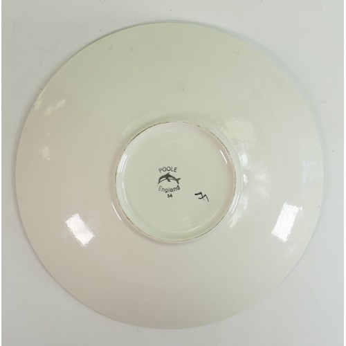 651 - Poole pottery Delphis charger: Diameter 41cm.