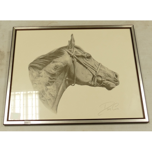 150 - Don Cox: 'Spirit of St. Leger, the head of Nijinsky', a print collage, with added pencil lines, 40 b... 