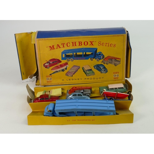 624 - Matchbox Boxed Series G-2 Gift Set: Car Transporter Set. Contents 6 Matchbox series Nos 25,30,31,39,... 