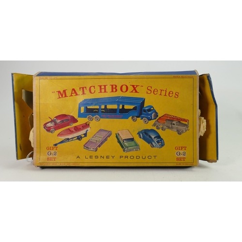 624 - Matchbox Boxed Series G-2 Gift Set: Car Transporter Set. Contents 6 Matchbox series Nos 25,30,31,39,... 