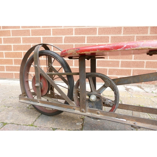 Antique Thunderbolt Childs Pump Irish Scooter Mail Cart Toy: 95cm