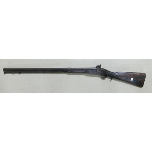 320 - East India Company Percussion Musket:
Converted from flint. Ramrod holder attached but slightly loos... 