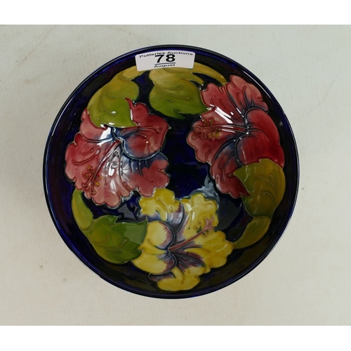 78 - Moorcroft Hibicus bowl: Diameter 16cm