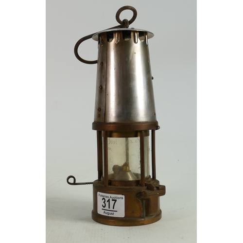 317 - Vintage Miners Safety lamp: