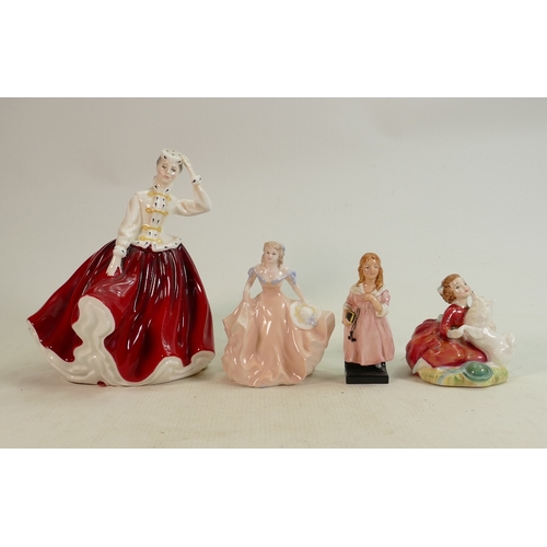 253 - Royal Doulton Lady Figures: Gail HN2937, Little Nell, seconds Home Again HN2167 & Coalport figure Sh... 