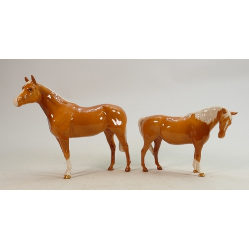 258 - Beswick Palomino Mare 976 & Stallion 1772: both horse with restored Ears(2)