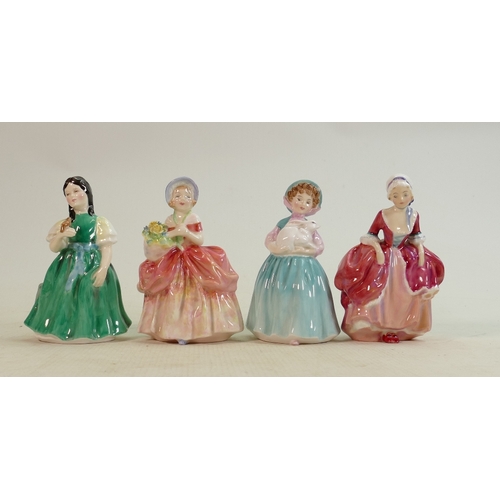 269 - Royal Doulton Small Lady figures: Goody Two Shoes, HN2037, Cissie HN1809, Bunny HN2214 & Francine HN... 