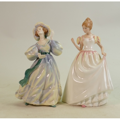 284 - Royal Doulton lady figures: Gift Of Love HN3427 & Grand Manner HN2723(2)