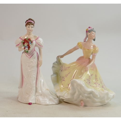 287 - Royal Doulton lady figures: Bride of the year 1996 HN3758 & seconds Ninette HN2378(2)