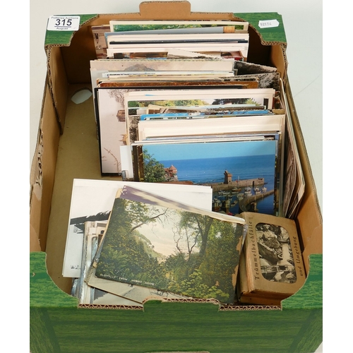 315 - Large quantity of postcards mainly 1930s to 1970s: Includes ships, cricket team & topographical etc.... 