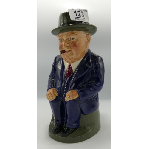 123 - Royal Doulton Large toby Jugs: Cliff Cornell with blue suit.