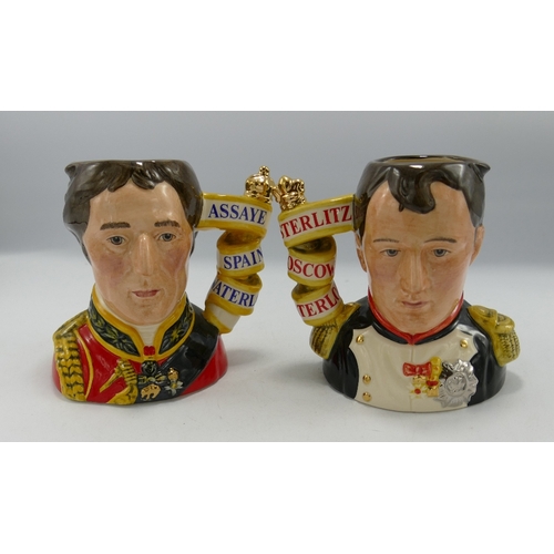 127 - Royal Doulton Limited Edition Small Character Jugs: Napoleon D7001 & Wellington D7002, boxed. (2)