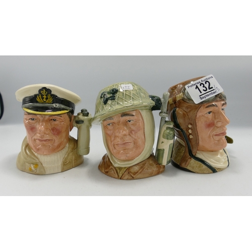 132 - A collection of Royal Doulton small Character Jugs Royal Doulton small character jugs to include The... 